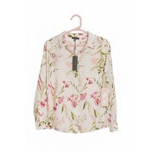 Haver London Floral Button-Front Blouse Size 1X – NWT, 2-Way Sleeve, 100% Rayon